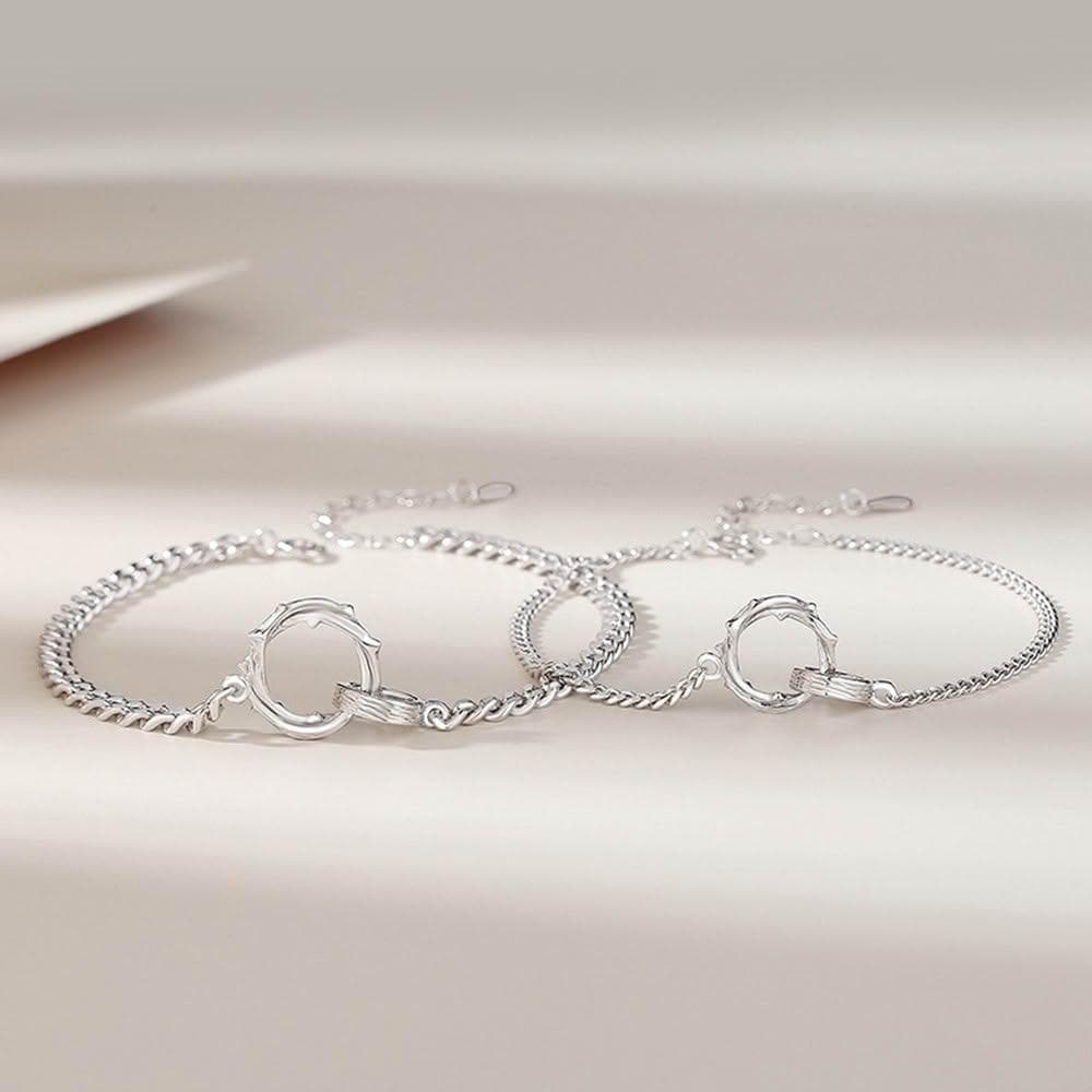 【巴黎精品】現貨+預購 頂級925純銀手鍊情侶手鏈女首飾情人節禮物-荊棘莫比烏斯情侶手鍊男女飾品a1li21