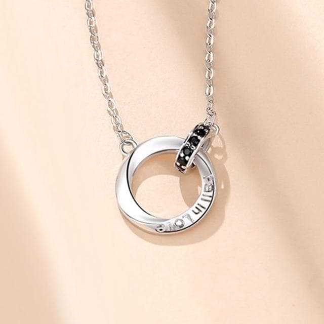 【巴黎精品】現貨+預購 頂級925純銀項鍊女項鍊項鏈鎖骨鍊情人節禮物情侶對鍊-經典雙環男女飾品a1li19