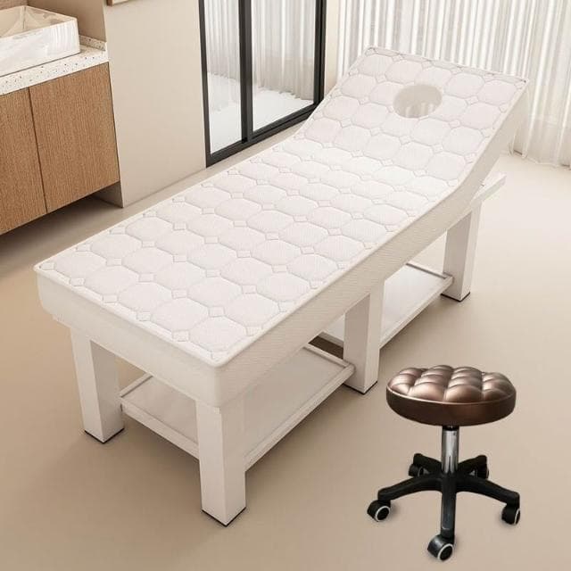 幕辭家居 乳膠美容床美容院專用按摩床推拿床帶洞美體中醫理療床紋繡美容床 5ac