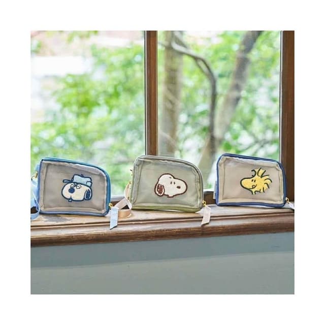 【SNOOPY 史努比】史努比 胡士托 歐拉夫 品味時光 網紗手拿包 票卡夾 零錢包 化妝包 錢包 收納包