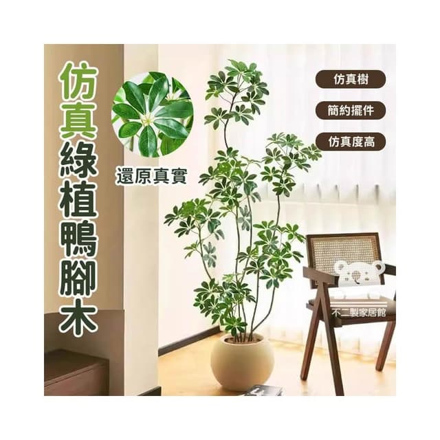仿真綠植鴨腳木  仿真樹 仿生植物 高端輕奢擺件 盆栽擺件 簡約現代擺件 大型室內落地擺件