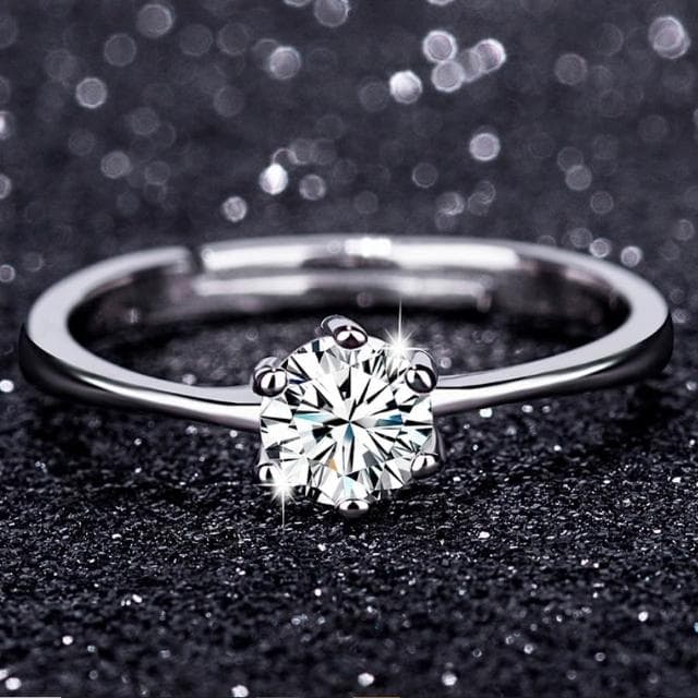 鋯石戒指/對戒【小寶購物】情侶戒 調整 戒圍 一克拉 鑽石 莫桑石 鑽石戒指 求婚禮物 情人節母親節 戒子0905004