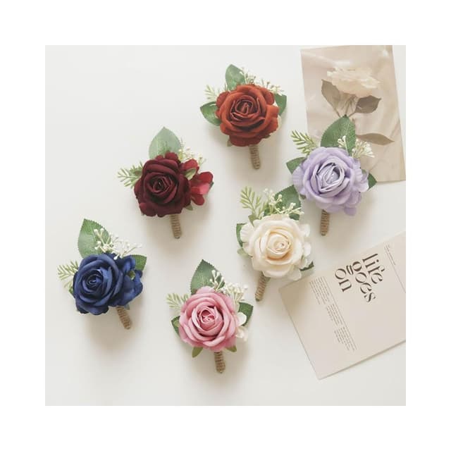 胸花 結婚胸花 藍色紅色粉色 婚禮胸花