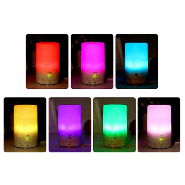 加濕器 迷你款100ml木紋噴霧薰香芳香加濕器 精油擴香夜燈 USB供電 定時香氛 室內七彩空氣清淨機 台灣出貨