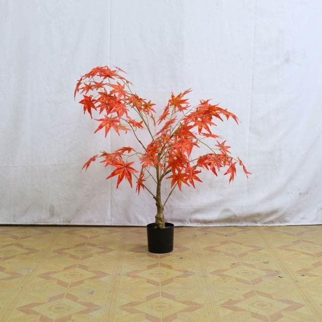 仿真植物日本紅楓盆栽家居裝飾落地擺件楓葉假樹櫥窗高仿真盆景