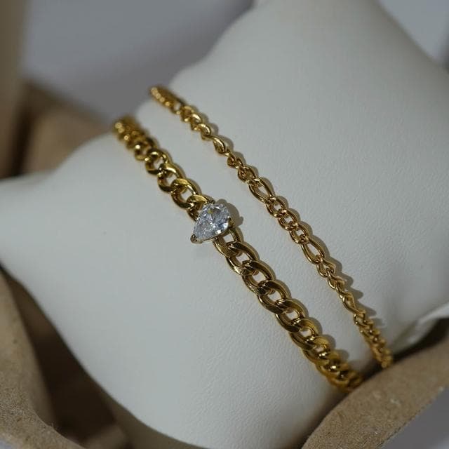 【Poesie】RADIANT｜水滴形｜鑲嵌｜單鑽｜古巴｜手鍊