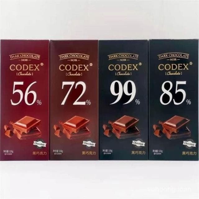 心心相印 【95%好評率】108gCODEX庫德士黑巧克力純可可脂休閒零食兒童朋友禮物99%85%72%