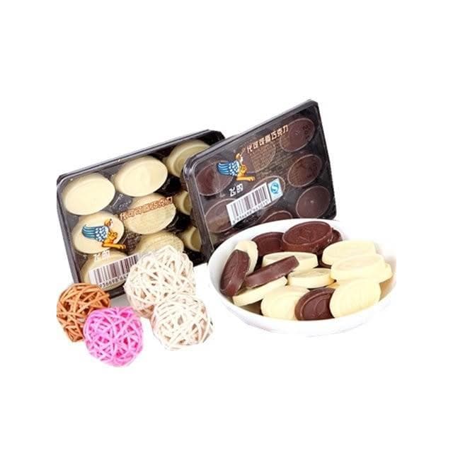 心心相印 【1.4萬人好評】飛的巧克力黑巧克力代可可脂白巧克力牛奶味40g兒童零食懷舊糖果