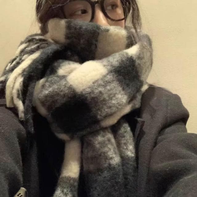 圍巾仿羊絨圍巾女秋冬季新款加厚保暖圍脖顯白流蘇中長款百搭圍巾保暖披肩圍巾質感圍巾冷氣披肩空調百搭保暖圍脖防風圍脖韓版圍巾