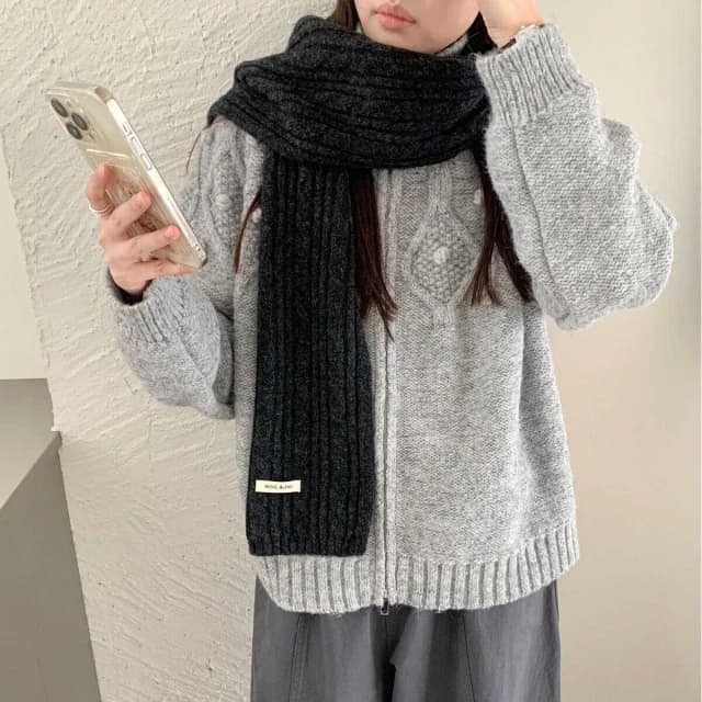 圍巾女麻花含羊毛圍巾女冬針織八字純色百搭新款高級感韓版學院風保暖披肩圍巾質感圍巾冷氣披肩空調百搭保暖圍脖防風圍脖韓版圍巾