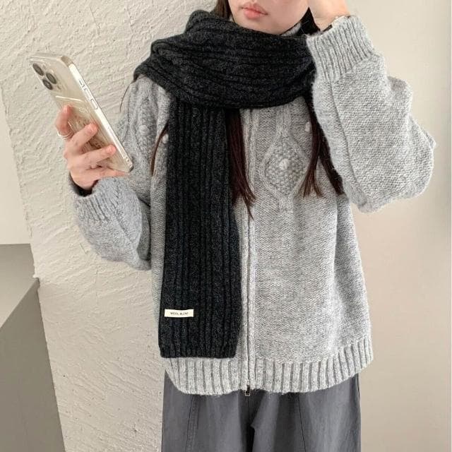 圍巾女麻花含羊毛圍巾女冬針織八字純色百搭新款高級感韓版學院風保暖披肩圍巾質感圍巾冷氣披肩空調百搭保暖圍脖防風圍脖韓版圍巾