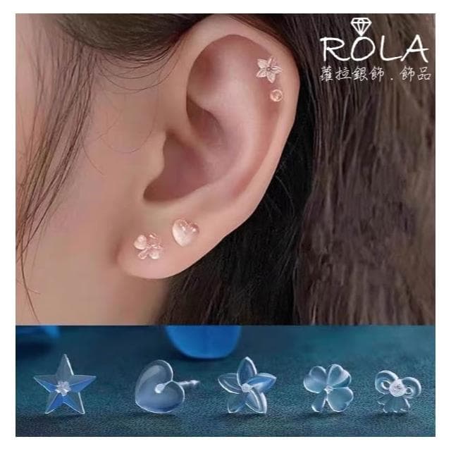 ROLA蘿拉銀飾.飾品 “現貨當天出”  矽膠耳塞耳堵 養耳棒防過敏隱形透明低調樹脂耳針