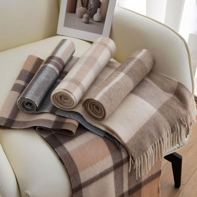 圍巾女加厚秋冬格子羊毛圍巾氛圍感女百搭保暖羊毛圍脖舒適披肩保暖披肩圍巾質感圍巾冷氣披肩空調百搭保暖圍脖防風圍脖韓版圍巾