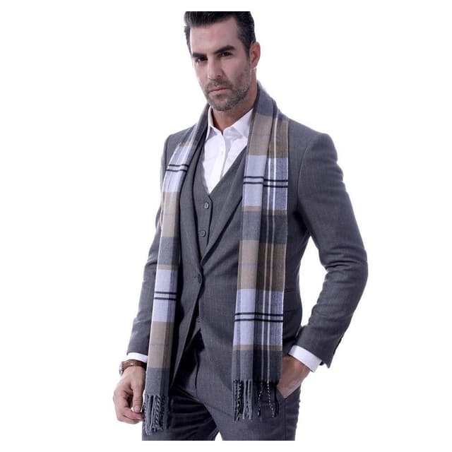 圍巾男新款格子男圍巾男韓版中老年學生流蘇加厚保暖圍脖贈品戶外防寒圍脖男士時尚保暖質感親膚圍巾圍脖防風圍脖披肩男士針織圍巾
