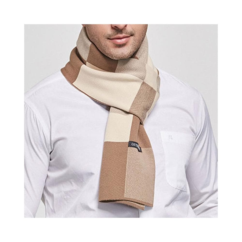 圍巾男冬季針織男圍巾新款男士圍巾仿羊絨圍巾毛線拼色男圍脖戶外防寒圍脖男士時尚保暖質感親膚圍巾圍脖防風圍脖披肩男士針織圍巾