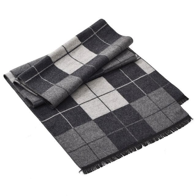 圍巾男羊毛圍巾男秋冬新款格子條紋百搭簡約加厚保暖圍脖韓版戶外防寒圍脖男士時尚保暖質感親膚圍巾圍脖防風圍脖披肩男士針織圍巾
