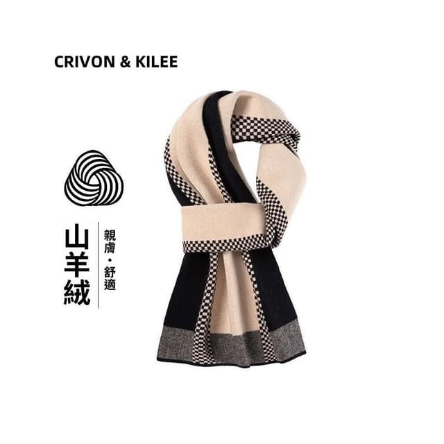 圍巾男士羊絨圍巾新款冬季男生日禮物格子保暖羊毛圍脖戶外防寒圍脖男士時尚保暖質感親膚圍巾圍脖防風圍脖披肩男士針織圍巾