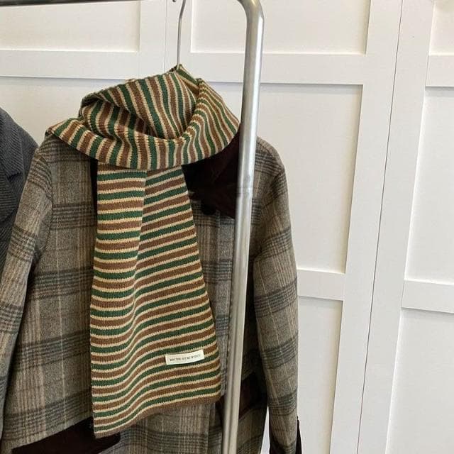 圍巾女新款條紋針織圍巾女冬季高級感百搭可愛毛線圍脖男護頸保暖保暖披肩圍巾質感圍巾冷氣披肩空調百搭保暖圍脖防風圍脖韓版圍巾