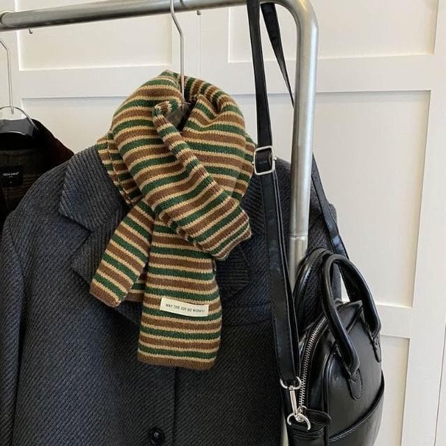 圍巾女新款條紋針織圍巾女冬季高級感百搭可愛毛線圍脖男護頸保暖保暖披肩圍巾質感圍巾冷氣披肩空調百搭保暖圍脖防風圍脖韓版圍巾