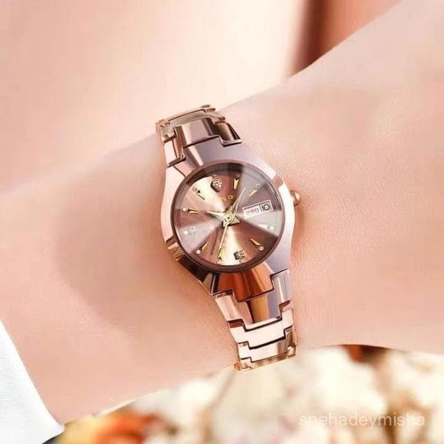 手錶女款高級感學生ins風小衆設計雙日厤小衆氣質女士時尚鋼帶錶