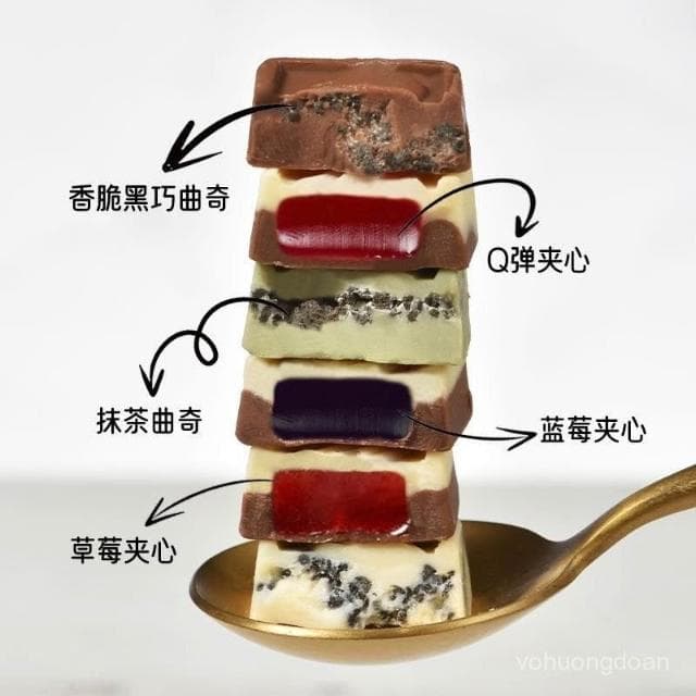 心心相印 黑巧夾心巧克力曲奇白巧克力混閤裝網紅水果獨立包裝食品零食