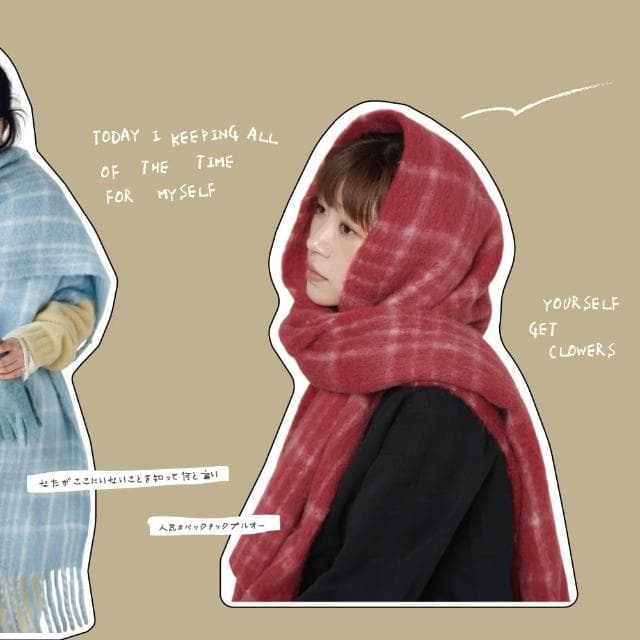 【ZOII 佐壹】溫柔格紋羊毛大圍巾 羊毛圍巾 格紋圍巾 冬季圍巾 保暖圍巾 賞雪 禦寒 秋冬圍巾#322040