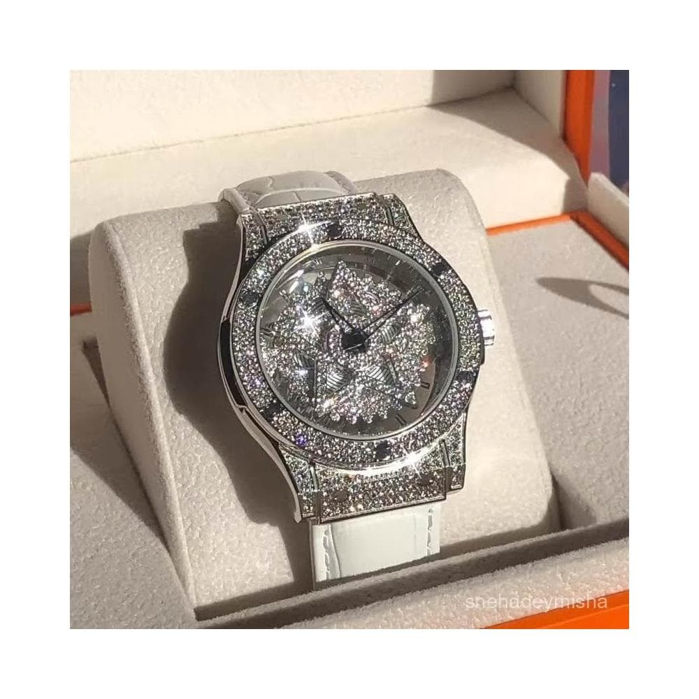 曉君精選 七夕情人節禮物送女友奢華滿天星手錶女款輕奢小衆鏤空旋轉石英錶