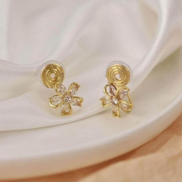 四葉草耳環耳夾 無耳洞耳夾 耳針 夾式耳環 盤蚊香耳環 耳環女 耳飾 不易過敏 生日禮物 送女朋友-24