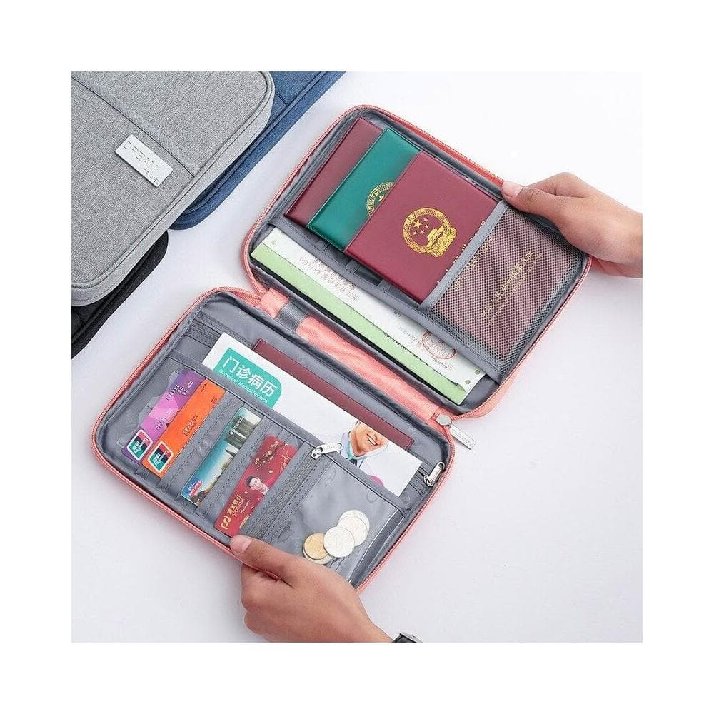 防火文件袋絕火證件收納包防水家多用資料包帶鎖卡包 旅行錢包卡包證件包證件護照收納包多功能旅行護照包卡夾機票夾護照套送禮