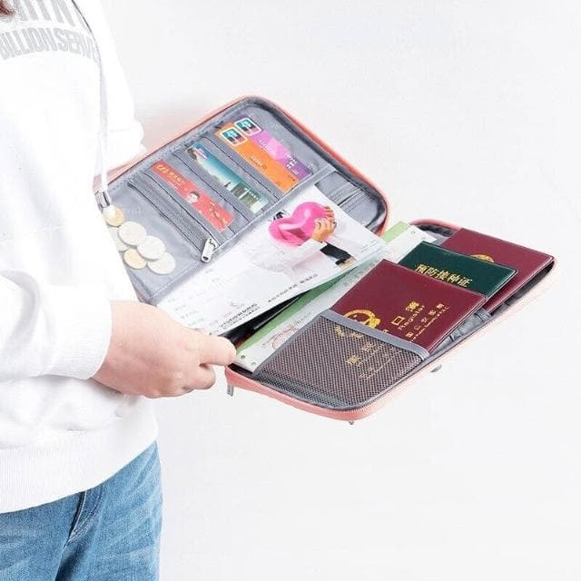 防火文件袋絕火證件收納包防水家多用資料包帶鎖卡包 旅行錢包卡包證件包證件護照收納包多功能旅行護照包卡夾機票夾護照套送禮