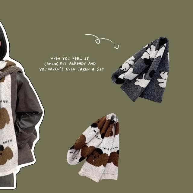 【ZOII 佐壹】小狗樂園保暖圍巾 保暖 圍巾 冬季圍巾 保暖圍巾 賞雪 禦寒 秋冬圍巾 毛線圍巾 #322046