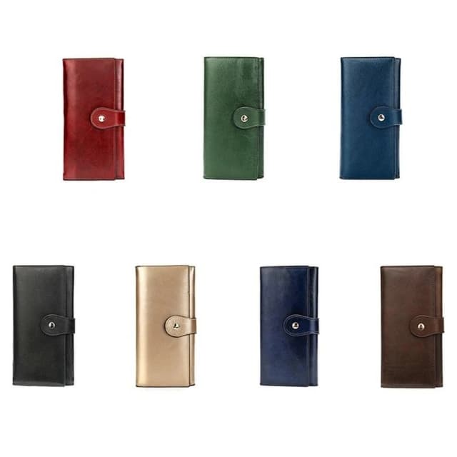 【米蘭精品】現貨+預購 真牛皮長夾真皮錢包短夾手拿包女包包-錢包牛皮三折復古男女包包7色74cb6