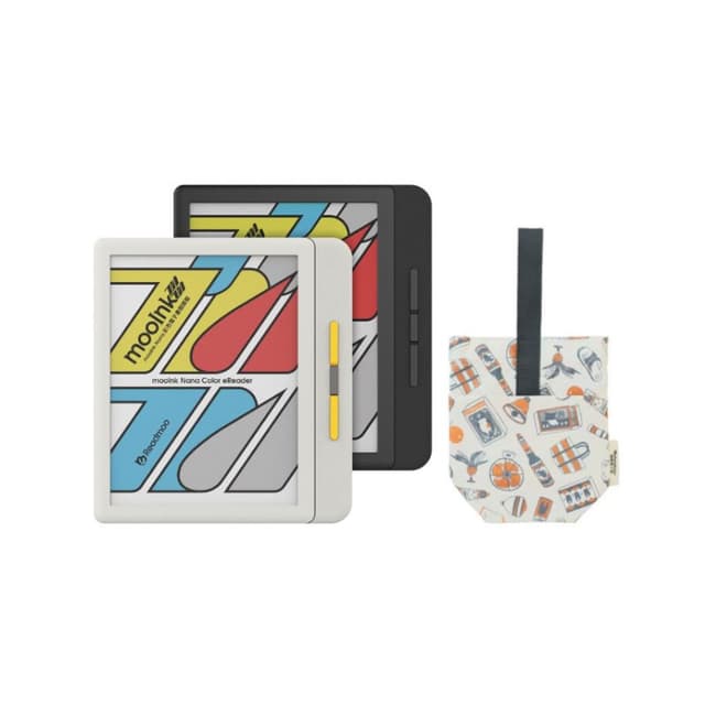 Readmoo讀墨 7吋 mooInk Nana 彩色電子書閱讀器+犢犢小提袋-暗夜黑/迷月白