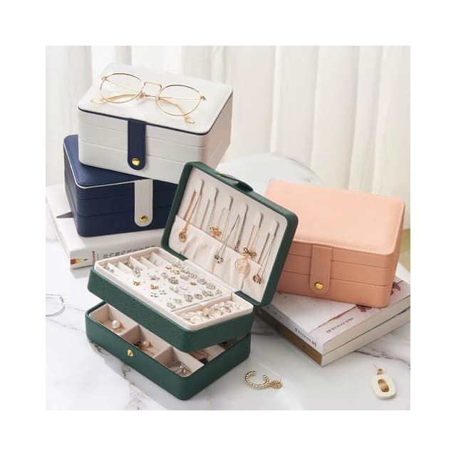 比比優 多層項鏈戒指飾品收納盒首飾盒 耳釘耳飾收納盒 珠寶首飾盒