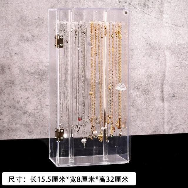 比比優 亞克力項鏈展示架大容量收納架耳飾掛架飾品旋轉展示架耳釘項
