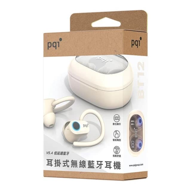 【PQI 勁永】BT12 耳掛式真無線耳機(白)