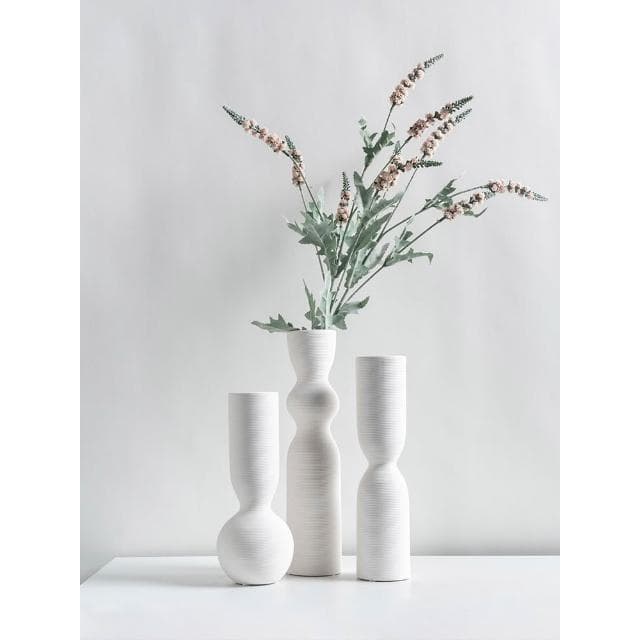 圈紋簡約花瓶陶瓷家居客廳樣板房插花裝飾品喬遷送禮物擺件