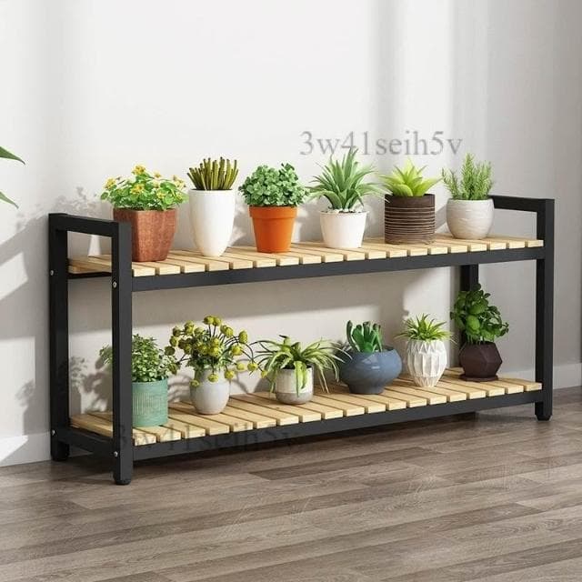 實木鐵藝花架 多肉綠蘿花盆架 客廳多層花卉置物架 室內植物架 可定製花架台 置地式花架 盆栽架 客廳