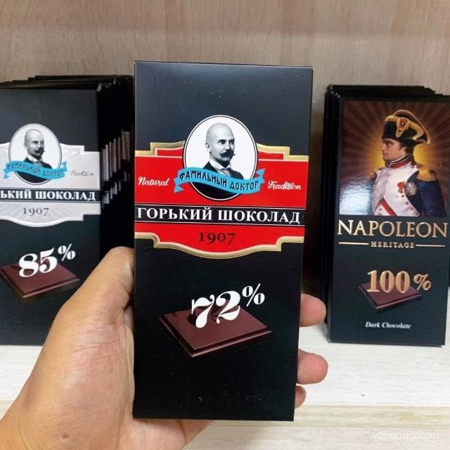 心心相印 原裝進口俄羅斯敎授黑巧克力純可可脂72%85%100%高濃度純黑巧盒裝