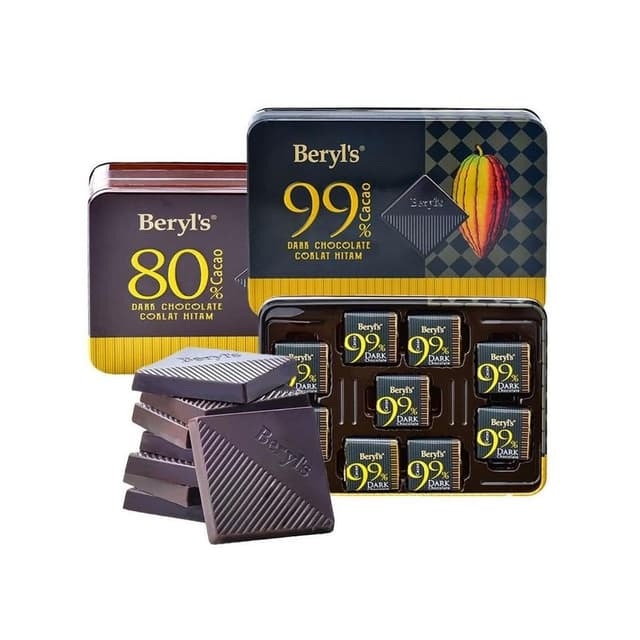 心心相印 馬來西亞倍樂思含99%80%可可黑苦巧克力108克/盒糖果禮盒休閒零食
