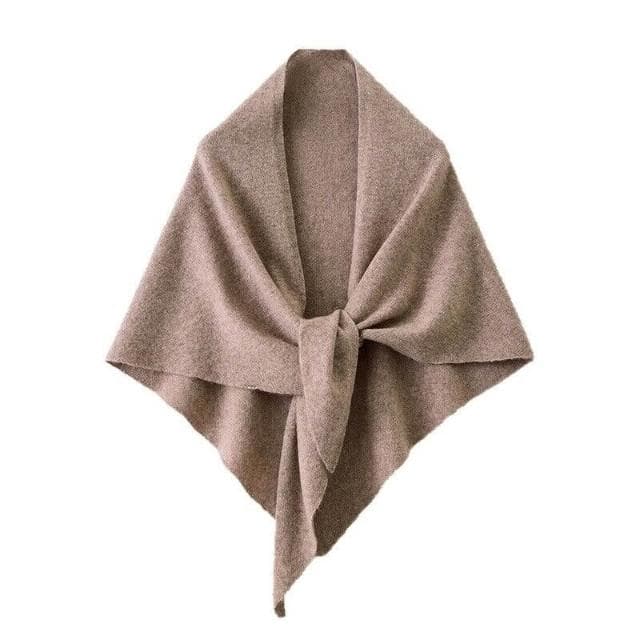 比比優 100%羊毛披肩三角巾女針織領巾護頸披肩秋冬新披肩外搭圍巾批