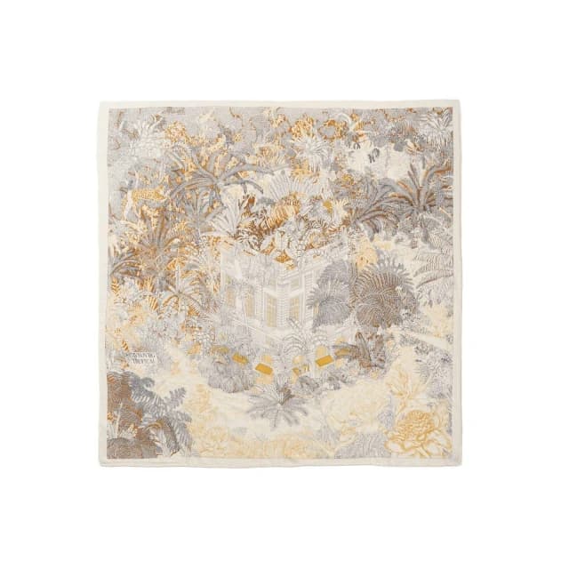 好夢想精品館   時尚真絲羊絨圍巾女冬季高級感百搭保暖羊毛方巾披肩