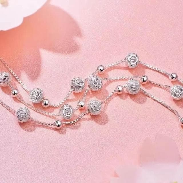 999純銀三生三世足銀手鏈送女朋友ins百搭小眾