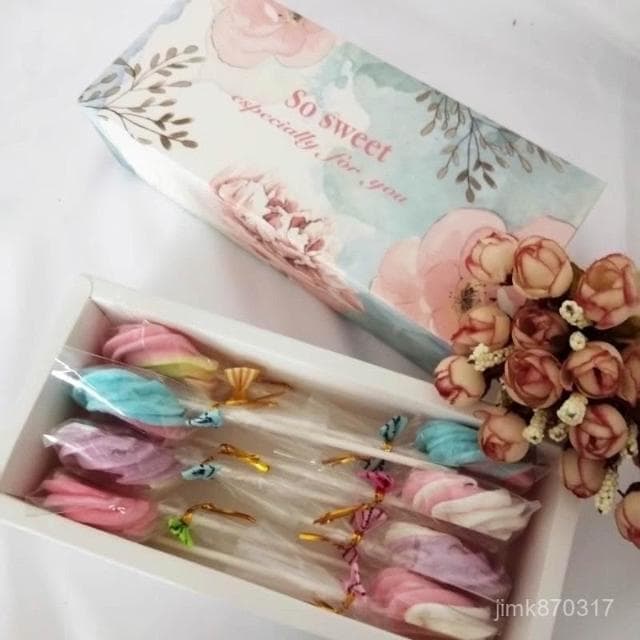 Lucky520馬林糖果糖 玫瑰形狀裝飾棒棒糖 七夕情人節禮物網紅糖