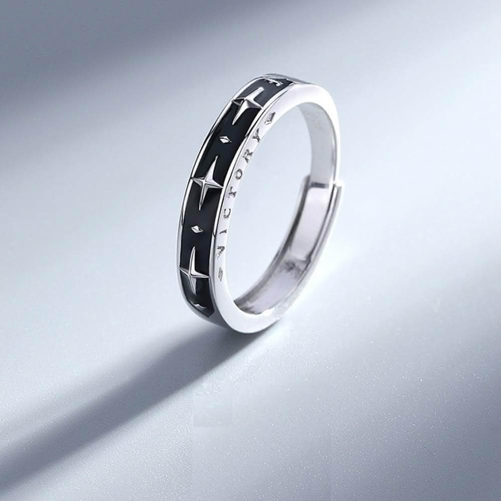 【Porabella】925純銀戒指 勝利星芒戒指 閃星戒指 小眾ins 可調開口式戒指 生日禮物送男友 銀戒Rings