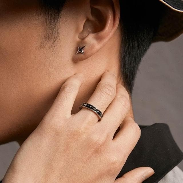 【Porabella】925純銀戒指 勝利星芒戒指 閃星戒指 小眾ins 可調開口式戒指 生日禮物送男友 銀戒Rings