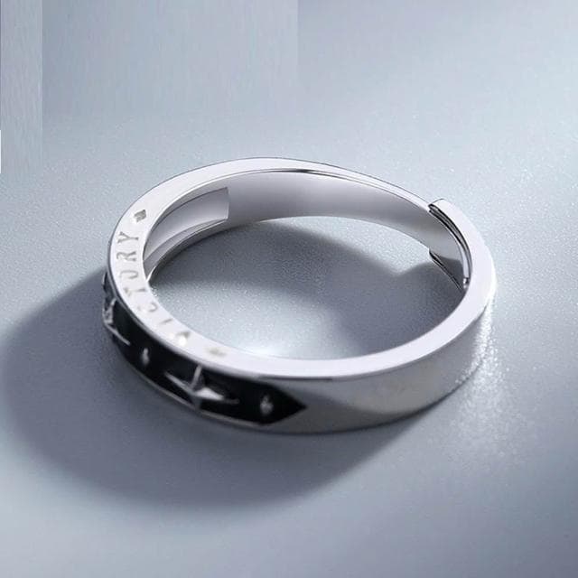 【Porabella】925純銀戒指 勝利星芒戒指 閃星戒指 小眾ins 可調開口式戒指 生日禮物送男友 銀戒Rings