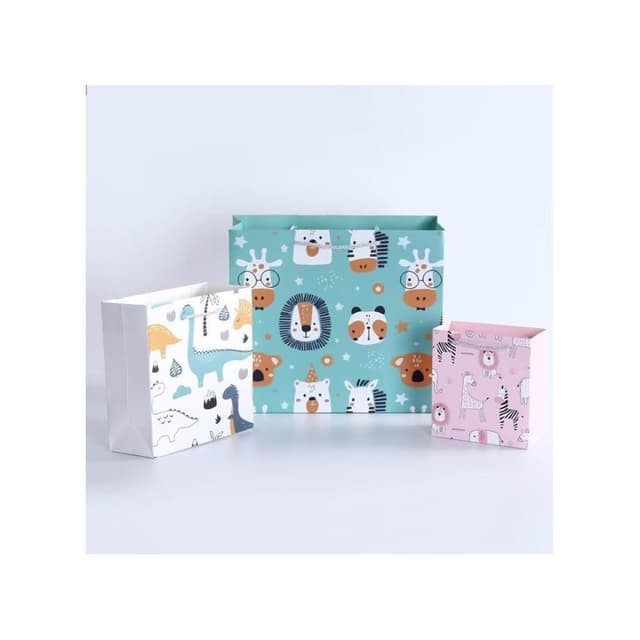 嚴選SHOP 動物王國 手提紙袋 婚禮小物袋 包裝袋 喜糖袋 回禮袋 送客禮袋 禮物袋 禮品袋飾品袋 紙袋 D205