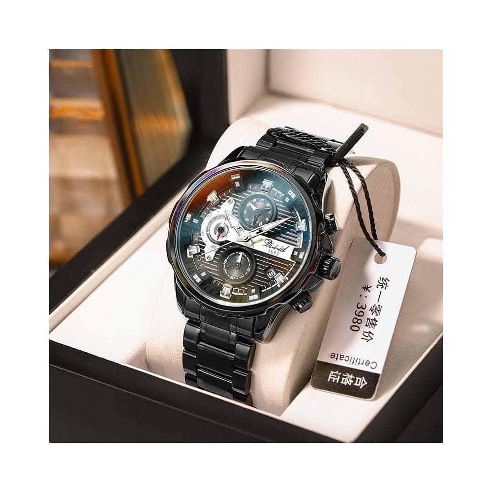 帝茲品牌手錶男士高級感防水夜光大錶盤多功能潮流石英表跨境爆款