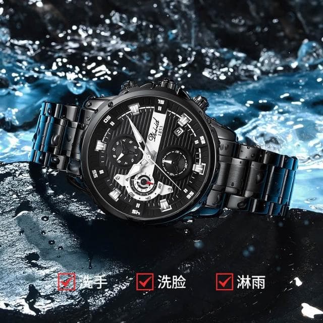 帝茲品牌手錶男士高級感防水夜光大錶盤多功能潮流石英表跨境爆款